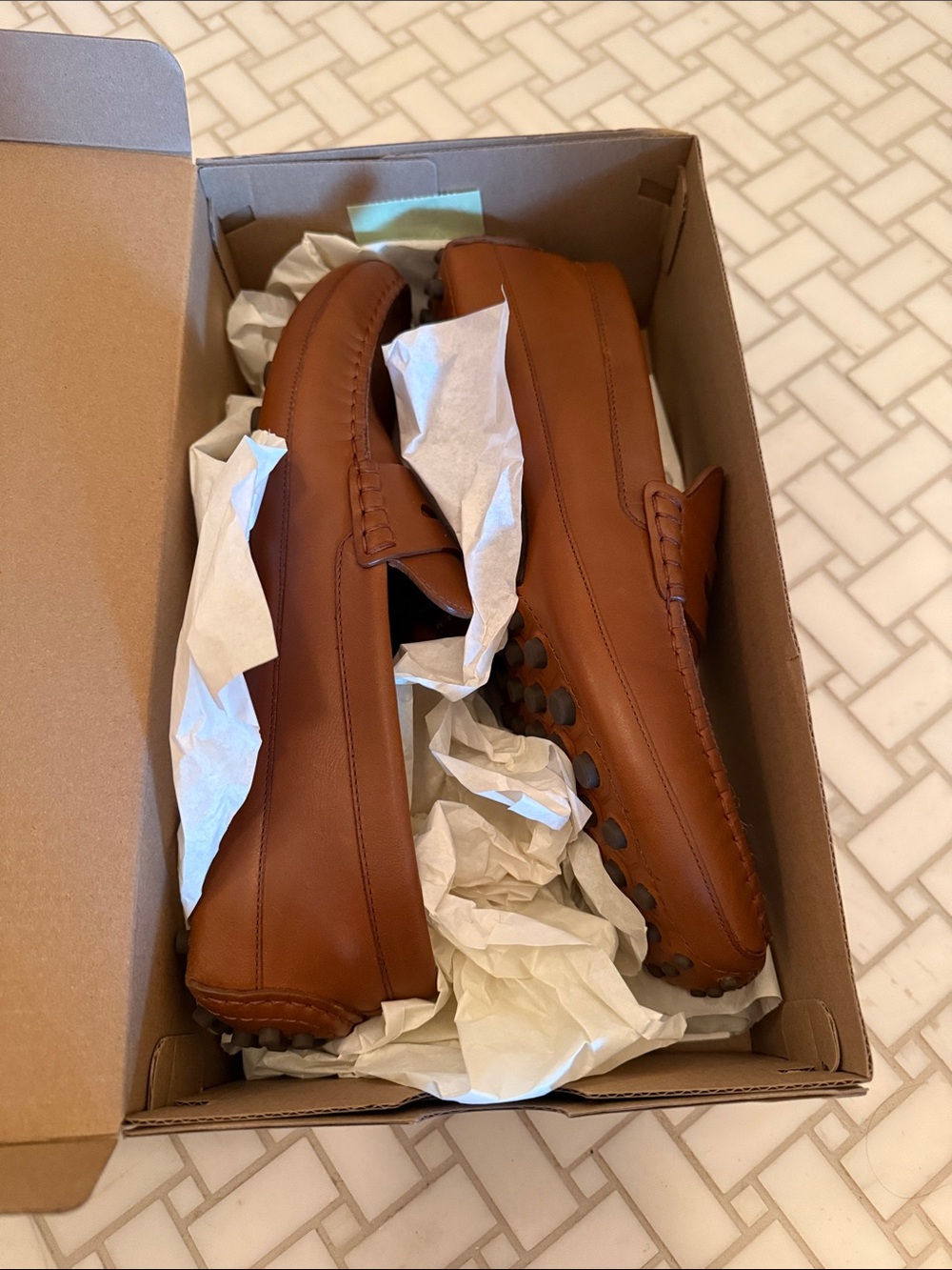 Cole Haan Men's Tan Leather Driving Loafers